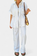 Lani Conjunto Relaxed de Camisa y Pantalones de Algodón y Lino