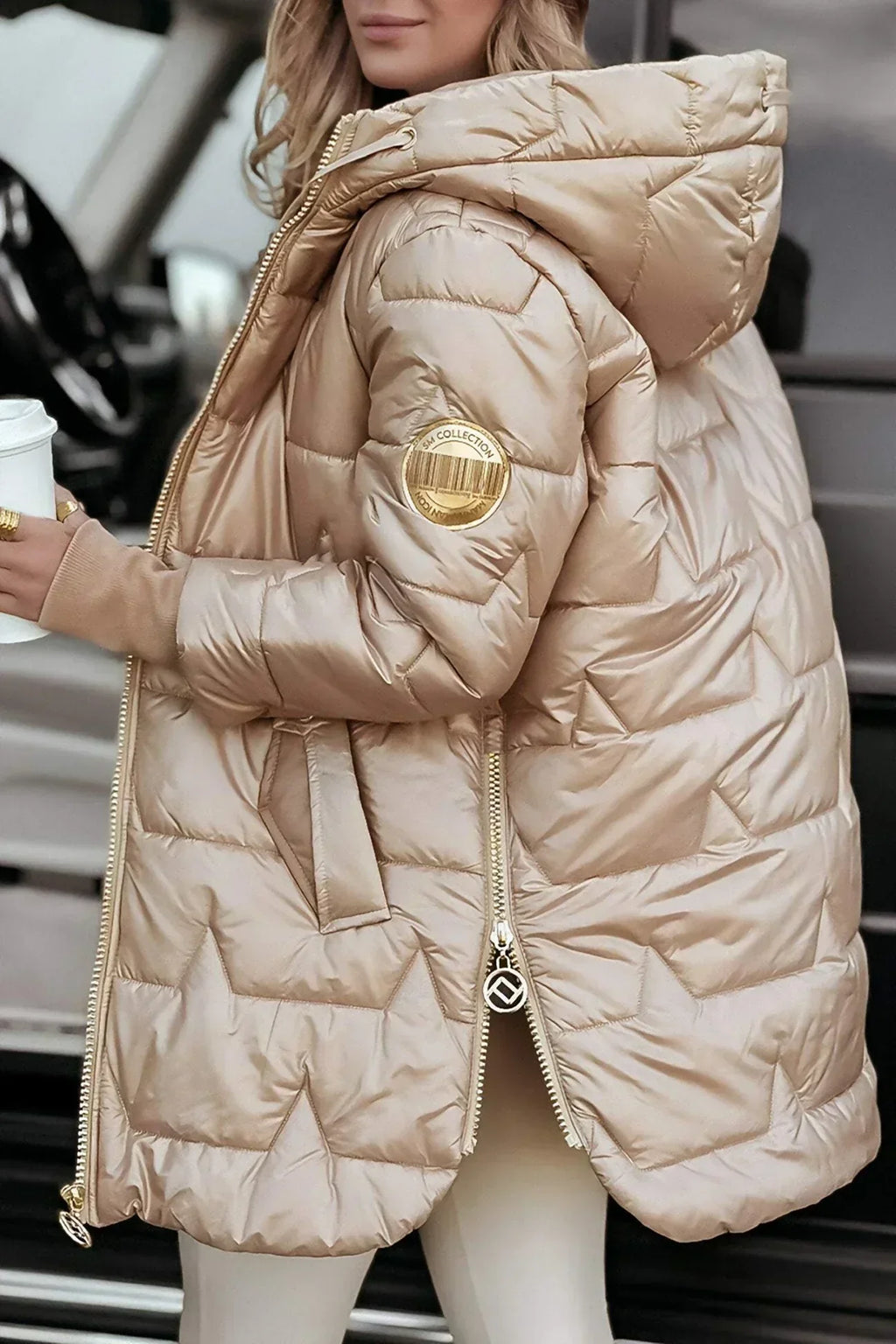 Nolwen - Abrigo De Invierno Moderno Con Capucha Y Aislamiento