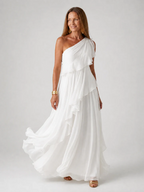 Valentina | Vestido largo asimétrico con volantes