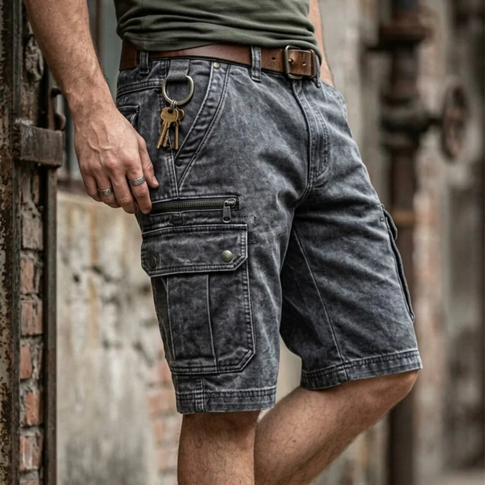 Cyle - Shorts Cargo de Denim Resistentes y Versátiles