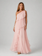 Valentina | Vestido largo asimétrico con volantes