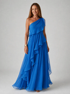 Valentina | Vestido largo asimétrico con volantes