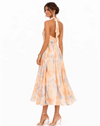 Angela | Vestido con cuello halter y estampado de acuarela