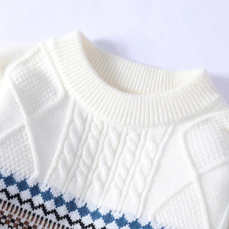 Bjørn | Suéter de punto casual para hombre con patrón nórdico de rombos