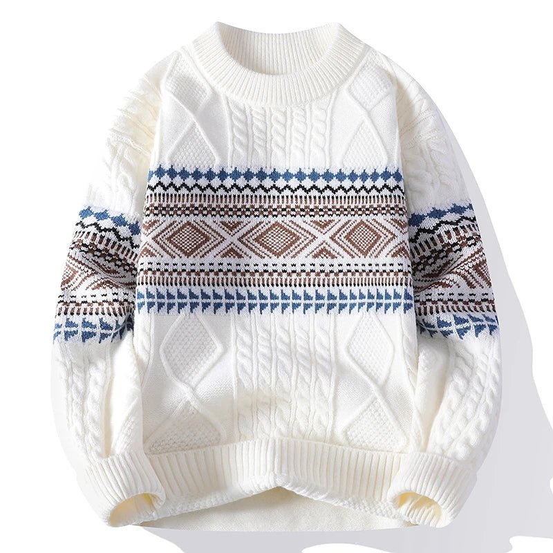Bjørn | Suéter de punto casual para hombre con patrón nórdico de rombos