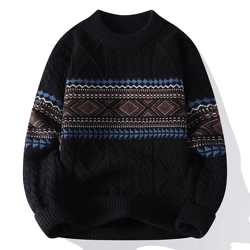 Bjørn | Suéter de punto casual para hombre con patrón nórdico de rombos