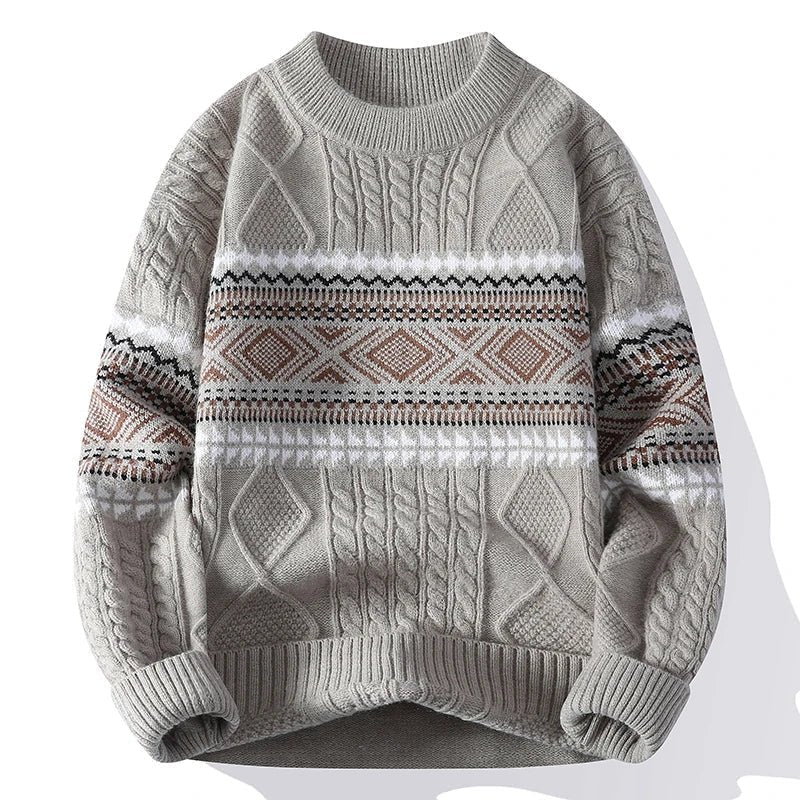 Bjørn | Suéter de punto casual para hombre con patrón nórdico de rombos