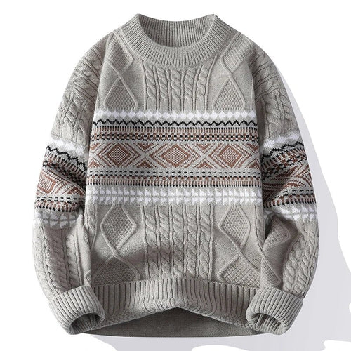 Bjørn | Suéter de punto casual para hombre con patrón nórdico de rombos