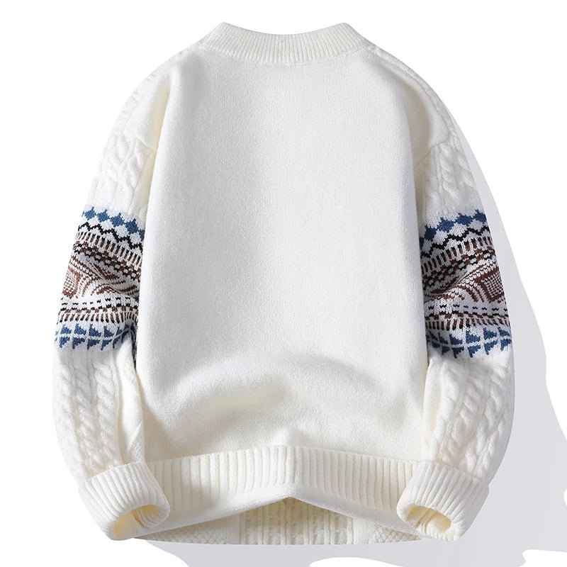 Bjørn | Suéter de punto casual para hombre con patrón nórdico de rombos