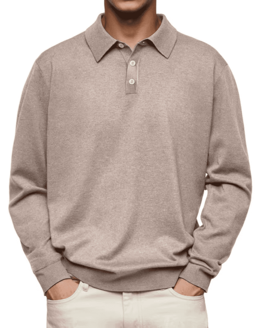 Jim | Polo casual de manga larga para hombre