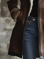 ABRIGO VINTAGE CUELLO LAMBSKIN CONTRASTE