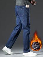 Loak | Jeans de algodón forrados en fleece, elegantes y cómodos, para hombre