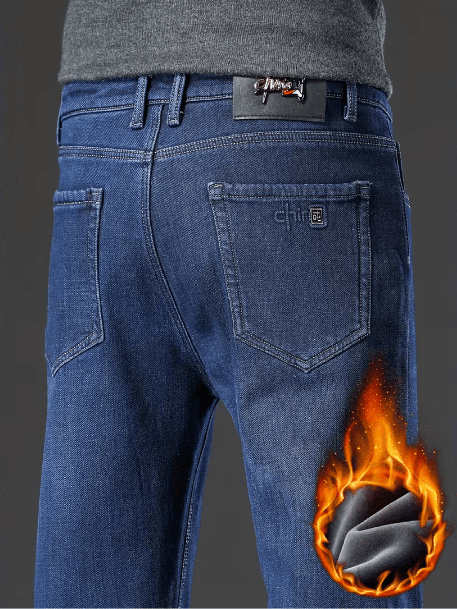 Loak | Jeans de algodón forrados en fleece, elegantes y cómodos, para hombre