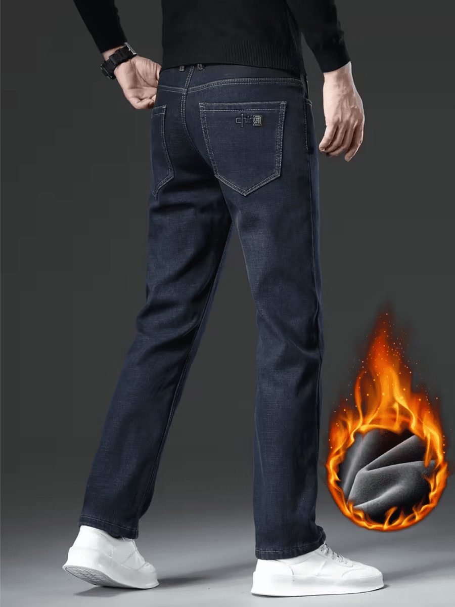 Loak | Jeans de algodón forrados en fleece, elegantes y cómodos, para hombre