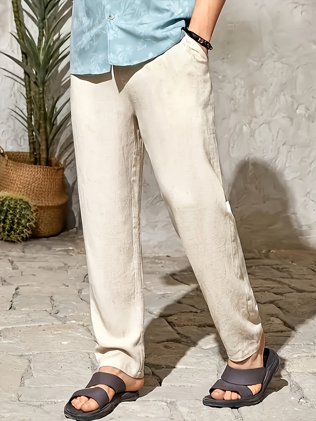 Mateo Pantalón de Lino Casual de Verano