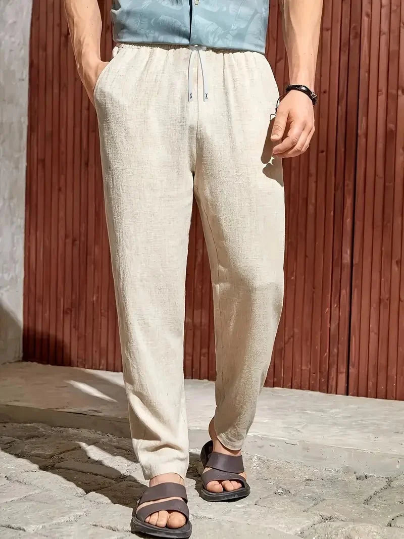 Mateo Pantalón de Lino Casual de Verano