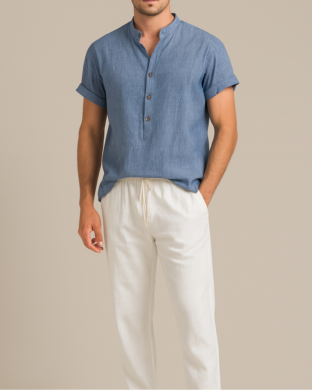 Desierto Set | Conjunto fluido de camisa y pantalón en mezcla premium
