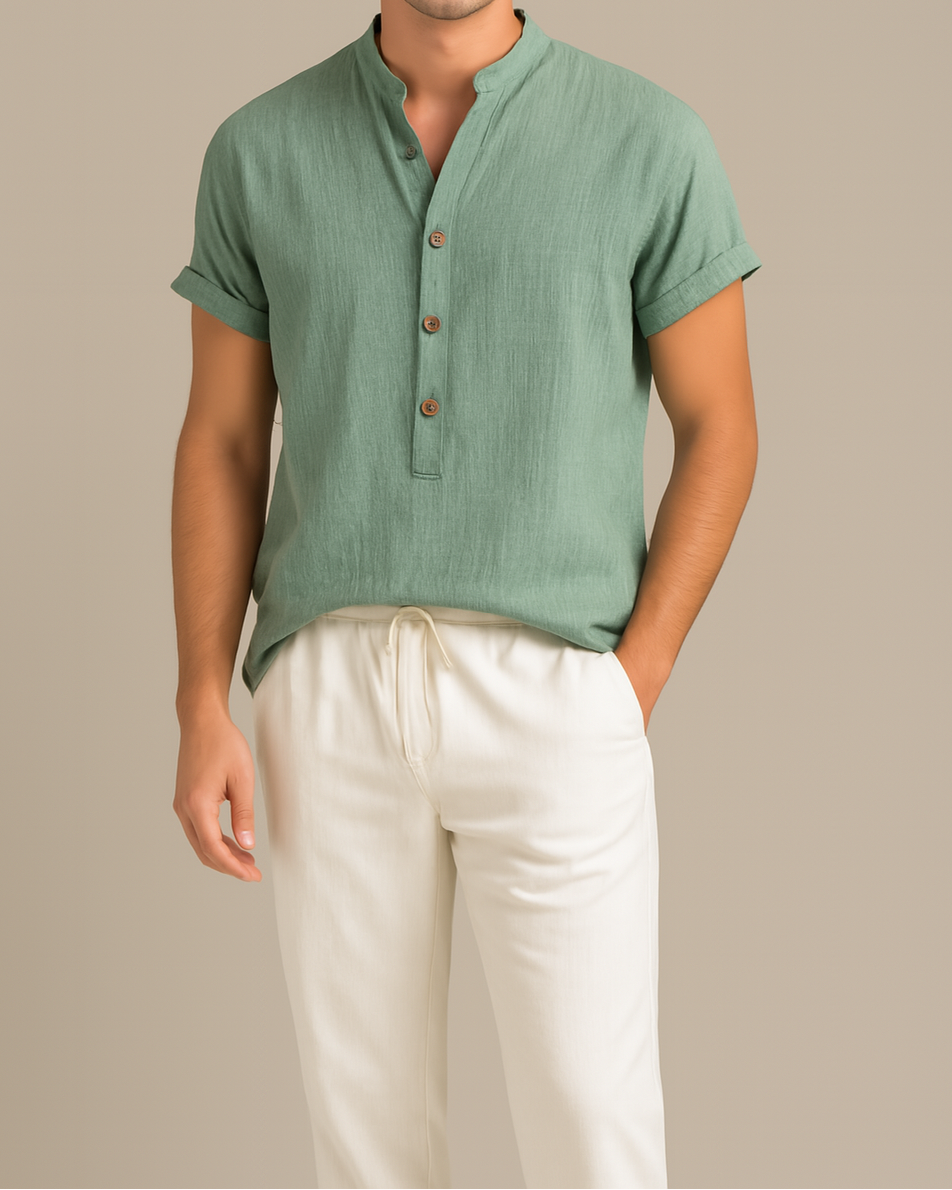 Desierto Set | Conjunto fluido de camisa y pantalón en mezcla premium