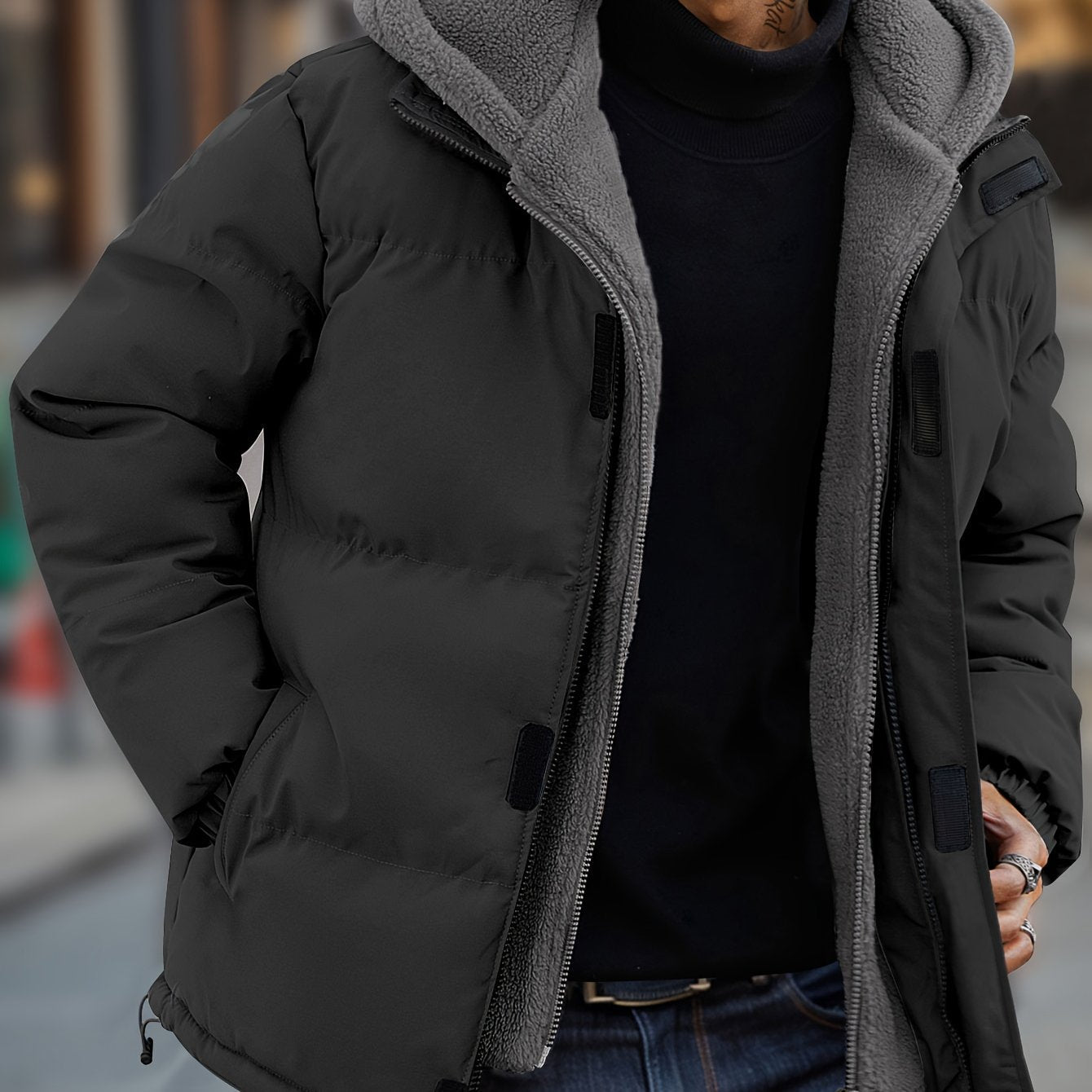 Pieter | Conjunto de invierno forrado de dos piezas con capucha para hombre