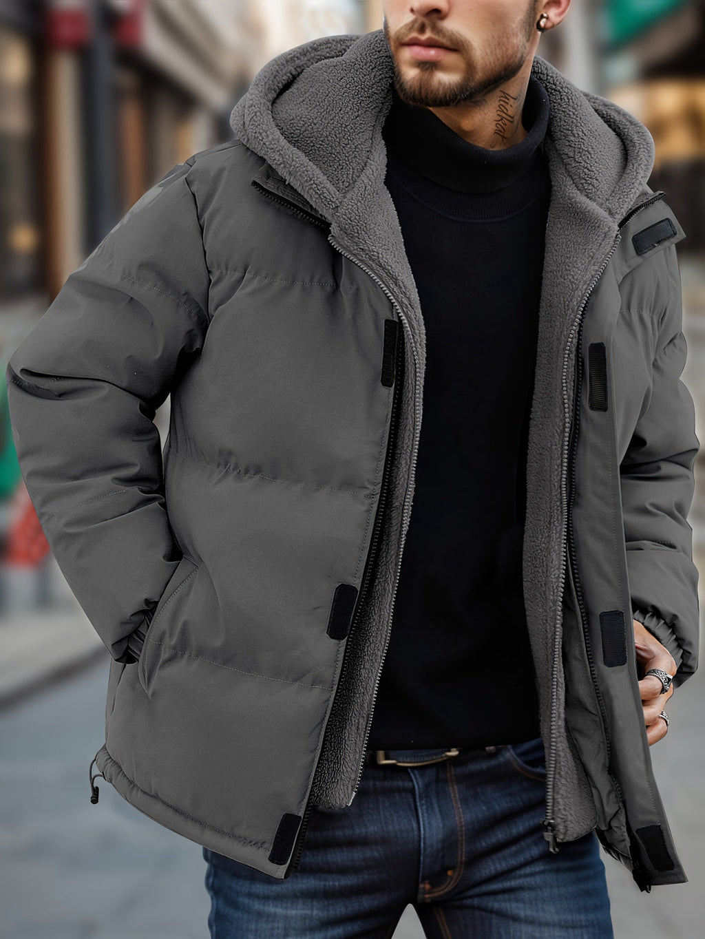 Pieter | Conjunto de invierno forrado de dos piezas con capucha para hombre