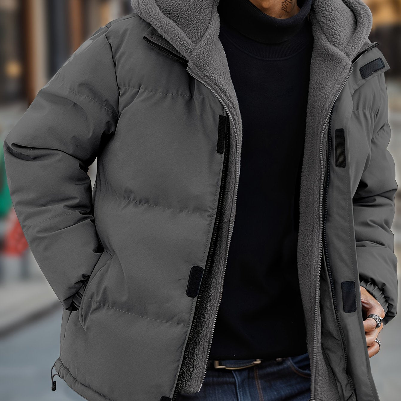 Pieter | Conjunto de invierno forrado de dos piezas con capucha para hombre