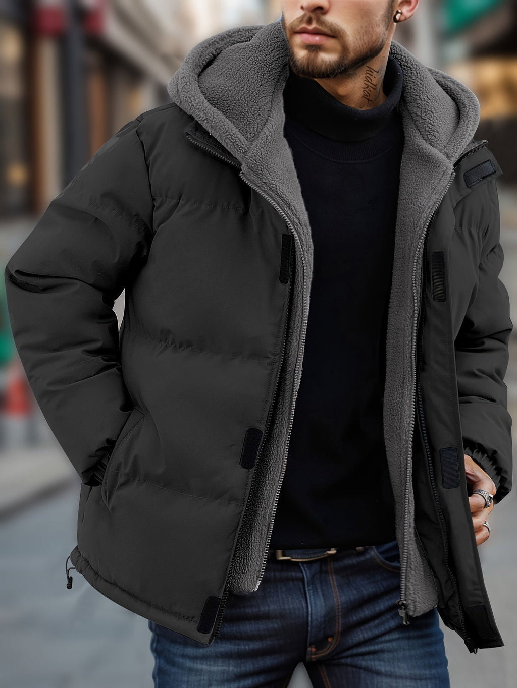 Pieter | Conjunto de invierno forrado de dos piezas con capucha para hombre