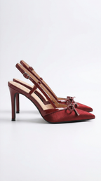 Zapatos de salón Rebecca de satén con lazo