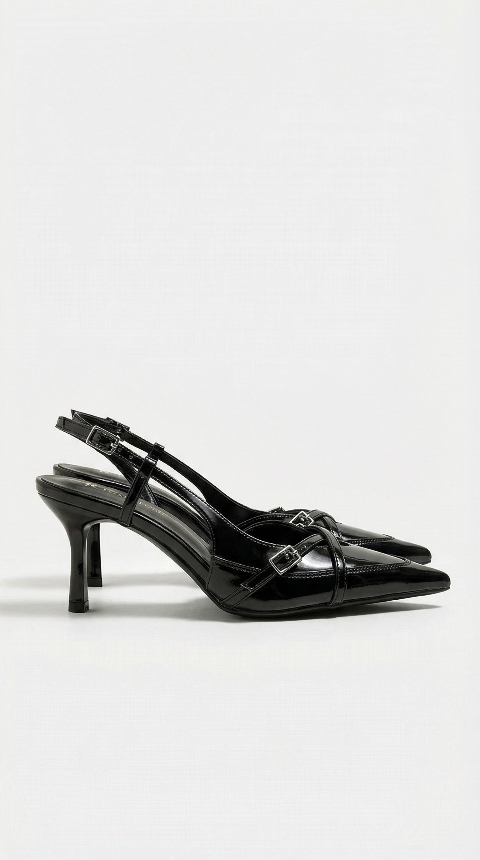 Zapatos de tacón con talón abierto y hebilla de Samantha
