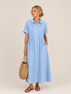 Leilie - Vestido Midi Camisero de Verano