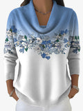 Tasnime - Suéter De Gradiente Floral Con Cuello Suave