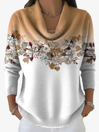 Tasnime - Suéter De Gradiente Floral Con Cuello Suave