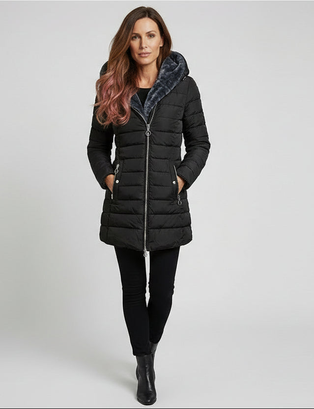 ELVIRA | ABRIGO ELEGANTE CON CAPUCHA OVERSIZE